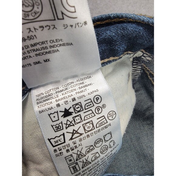 Levis 527 Jeans Mens 36x32 Boot High Rise Cotton Dark Blue Whiskered Western - Picture 10 of 14